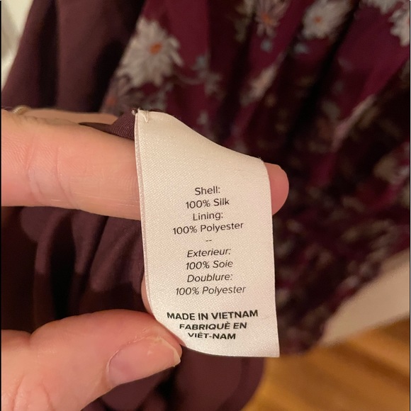 Cinq á sept purple floral silk dress - Picture 6 of 7